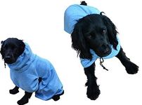 Arcadian Microfibre Dog Robe. Quick-Drying and Super Absorbent. Easy to Use, Comfortable, Adjustable Straps. Medium Blue.