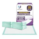 PureNexus Health Disposable Underpads 23" x 36" (50-Count) Incontinence Pads, Chux, Bed Covers, Puppy Training Pads, Pee Pads for Babies, Kids, Adults