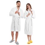 JMR White Terry Kimono Collar 100% Cotton Bathrobe Economical Spa/Hotel Robe (large)