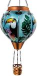 Hot Air Balloon Solar Lantern with Flickering Flame Waterproof Outdoor Hanging Light for Garden Patio Yard and Party Decorations