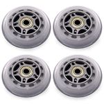 BENLIUDH Inline Skate Wheels with Bearings, 3 Inch Roller Blade Wheels 76mm Outdoor and Indoor Clear Wheels for Office Chairs, Luggage (4 Pack,Silver)
