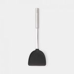 Brabantia Profile Silicone Stir-Fry Wok Spatula with Matt Steel Handle - Heat Resistant - Flexible, Non-Scratch - Dishwasher-Safe Cooking Utensil