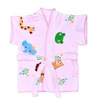 THE LITTLE LOOKERS Swimming Bath Gown for Kids, Bath Gown for Baby Boys/Baby Girls | Swimming Gown for Kids (Bunny Pink, 0-1 Years Kids (Small)) Print May Very