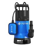 FOTING 1000W Portable Submersible Pump for Dirty/Clean Water, Max Flow 17600 L/H Electric Sump Pump with Float Switch, Water Pump for Garden Pond, Pools, Ditches