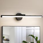 KAISITE Bathroom Vanity Light Over Mirror - 30 Inch Black Vanity Light Fixture 24W 4000K Dimmable Modern LED Bathroom Lighting Fixture Rotatable Bath Vanity Light Bar for Bathroom