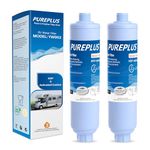 PUREPLUS RV Water Filter System for Garden, Pool, Spa, RV, Camper, Marine, Boat Hose, for Drinking, Car Washing, Gardening, Planting, Reduces Chlorine, Heavy Metals, Odors, 2PACK