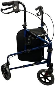 Force Ultra Lightweight 3 Wheel Rollator Aluminium Tri Walker with Bag Flame Blue