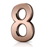 Vicloon Mailbox Numbers Self Adhesive, 3 Inches 3D Mailbox Numbers Waterproof, Door Numbers House Numbers Street Number Stickers for House Mailbox Apartment Hotel Courtyard Cafe Bronzed(8)