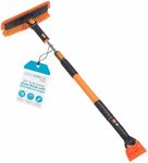 BIRDROCK HOME 60" Extendable Snow Brush with Detachable Ice Scraper for Car Windshield, 14" Wide Rotating Scraper & Bristle Head, Aluminum Body, Ergonomic Rubber Grip, for Trucks, Cars, SUVs, RVs