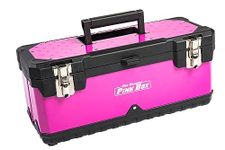 The Original Pink Box 20-Inch Portable Steel Toolbox with Removable Tray, Pink