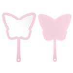 Gjinxi Butterfly-Shaped Handheld Mirrors, Cosmetic Hand Mirror with Handle Small butterflies Mirrors Decorative Hand Held Mirror for Student Women Girls Valentine's Day Travel Pink