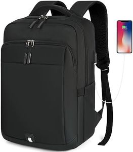 Laptop Backpack 15.6 inch Travel Backpack for Men and Women Anti Theft Backpacks with USB Charging Port Large Waterproof Computer Backpack for Work School, Black