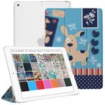 DuraSafe Cases iPad 9.7 Inch 5/6 [iPad 5th 6th Gen ] A1893 A1954 A1822 A1823 MRJN2HN/A MR7G2HN/A MR7F2HN/A MP2F2HN/A Trifold Printed Hard Smart PC Transparent Back Cover - Puppy Friend