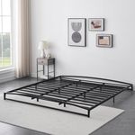 IDEALHOUSE Low Bed Frame King Size, 6 Inch Heavy Duty Metal Platform King Bed Frame Low Profile, Mattress Foundation, No Box Spring Needed, Noise-Free, Non-Slip, Easy Assembly, Black