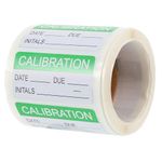 iplusmile 300pcs Self Laminating Calibration Labels Production Control Label Date Due Adhesive Green on White Write on Calibration Stickers