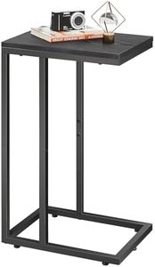 WLIVE Black Side Table, C Table End Table for Bedroom, Home Office, Dorm, Living Room Tables, Black Couch Table, 2-Tier Side Tables