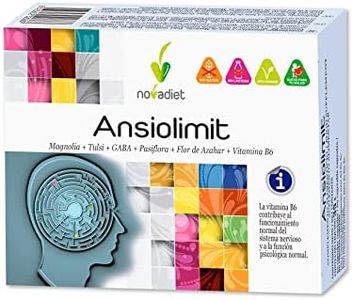 Novadiet - ANSIOLIMIT Cápsulas con Vitamina B6, Magnolia, Tulsi, GABA, Pasiflora, Flor de Azahar, Vitamina B6, Ayuda a Disminuir la Ansiedad, Agobio, Estrés y el Nerviosismo - 60 Cápsulas