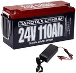 Dakota Lithium - 24V 110Ah Lithium Battery - Deep Cycle Battery for 24v Trolling Motors, Solar Energy Storage, RV, Off-Grid, and more - 24v Lithium Battery, 2640 Wh - 1 Battery…