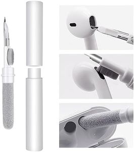 AirPod Cleaning Kit,3-in-1 Cleaning Pen Electronics Cleaning Brush Earphones Cleaner Accessories, Earphone Cleaning Kit,Wireless Earbuds Clean Penwith Soft Brush, Sponge, Metal Tip(White)