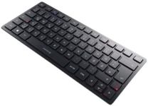 CHERRY KW 9200 Mini Compact Multi-Device Keyboard for up to 4 Devices, Spanish Layout (QWERTY), Connection via Bluetooth, Radio or Cable, Black