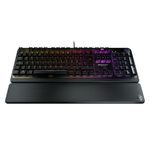 ROCCAT Pyro Mechanical PC Gaming Keyboard, RGB Lighting, AIMO Illumination, Wired Computer Keyboard, Detachable Wrist/Palm Rest, Linear Feel Red Switches, Brushed Aluminum Top Plate, Black