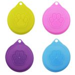 4pcs Pet Food Can Lids Caps Reusable Standard Size Can Lids for Cat Dog Tins Cats Food Storage Containers for Tins, Universal Dog Cat Puppy Can Covers(Pink Yellow Blue Purple)