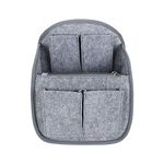 Luxja Mini Backpack Organizer, Small Felt Organizer Insert for Backpack, Gray (Small)