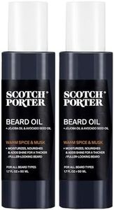 Scotch Porter Smoothing Beard Serum – Nourishing Beard Oil Seals in Moisture & Smooths Flyaways for a Frizz-Free, Fuller/Healthier-Looking Beard with All-Day Shine – Original Scent, 1.7 oz. - 2 Pack