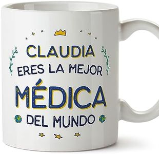 MUGFFINS Tazas Personalizadas para MÉDICA mujer - En Español - Mejor del Mundo - 11 oz / 330 ml - Regalo Personalizable original y divertido