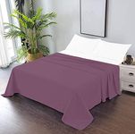 Trend Bedding Mart 1PC Solid Flat Sheet Smooth Touch Hotel Quality 100% Egyptian Cotton Perfectly Fit for Oversize and Extra Height Bed Solid 600 Thread Count (Queen, Plum)