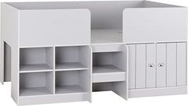 Orlando Low Sleeper Bed With Storage 3ft Single Children Mid Sleeper Bed Frame In Dove Grey