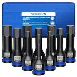 VORXEON 10pcs 1/2 inch Drive Metric Impact Hex Bit Socket Set 42CRMO Hex Socket Set for Impact Wrench 5mm 6mm 8mm 10mm 12mm 14mm 16mm 17mm 18mm 19mm with Storage Case