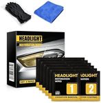 YTXOX Headlight Restoration Kit, Headlight Restoration Wipes, 3-Step System Removes Yellowing Oxidation, Restores Clarity, Long Lasting UV Protection for Safer Night Driving (6 Pcs)