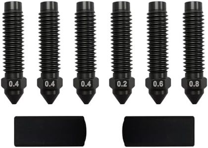 HIKUDIY 6Pcs Hardened Steel Nozzles for Elegoo Centauri Carbon/Centauri, Extruder Hotend Replacement Tips with 2pcs Silicone Cover Sock for Centauri Carbon/Centauri 3D Printers