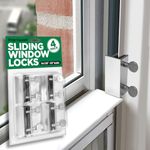 Shop Square Window Locks, 4 Pack Aluminum Thumb Turn Window Lock, Secure Sliding Windows & Doors, No-Drill Install, Child Proof, Indoor Outdoor, Requires 28-36mm Clearance