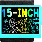 LEYAOYAO Toys for 3 4 5 6 7 8 Years Old Boys Girls, LCD Writing Tablet 15 Inch with Bag Doodle Board, Electronic Drawing Pads Drawing Tablet, Educational Birthday Gift for 3-6 Years Old Kids (Blue)