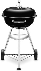 Weber Compact Kettle Charcoal Grill 47cm – Porcelain-Enamelled, Black