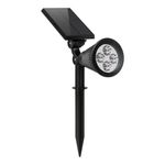 Amazon Basics Solar LED Spotlight for Garden & Outdoor | Adjustable Solar Panel & Lamp | 4 Ultra-Bright LEDs | IP54 Waterproof | 2 Light Modes | Wall Mount & Ground Stake Options,Polycarbonate