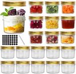 Small Mason Jars 4 oz 120 ml - Round Glass Screw Top Lid Preservation Storage Jar, Mini Glass Canning Jars for Jelly, Spice, Herb, Jams, Clear Containers Kitchen Storage