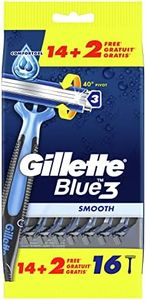 Gillette Blue3 Smooth Rasoir Jetables, 16 Rasoirs, La Bande Lubrastrip