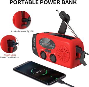 iRonsnow Solar Hand Crank Weather Radio – Portable NOAA AM/FM, LED, SOS, USB Charger, Red