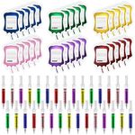 60 Pieces Syringe Pens Set Includes 30 Fun Nurse Pens 30 Blood Bag Sticky Notes Black Ink Ballpoint Pen Retractable Novelty Pen for Nurses Student School Supplies Doctor Play Halloween Party Favor