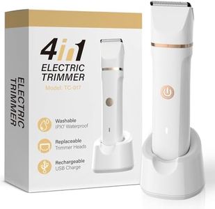 Electric Bikini Trimmer for Women - 4 in 1 Electric Razors for Women, Waterproof Pubic Hair Trimmers and Facial Hair Remover, Replaceable Shaver & Nose Hair Trimmer, Rechargeable Women's Grooming Kit