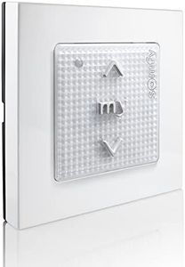 Somfy Smoove 1 RTS Pure - Interrupteur de montage mural à 1 canal pour stores, rideaux et stores motorisés RTS - Se monte facilement au mur ou à la surface - Facile à installer, aucun électricien
