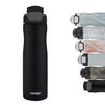 Contigo Drinking Bottle Autoseal Chill Matte Black, stainless steel water bottle with Autoseal technology, insulated bottle keeps beverages cool for up to 28 hours, BPA-free, 720 ml