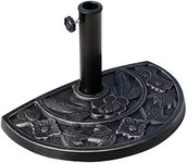 Outsunny 9kg Resin Half Round Parasol Base Umbrella Stand Garden Outdoor Accessories - Adjustable Coupler Suitable Umbrella Rod: Φ3.8cm, Φ4.8cm