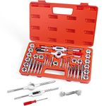 EFFICERE 40-Piece Premium Tap and Die Set, SAE Unified Screw Thread, Size #4 to 1/2” | Include UNC Coarse, UNF Fine and NPT Threads | Essential Threading Tool Kit with Complete Handles and Accessories