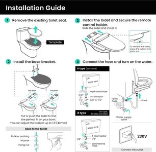 VOVO Electronic Smart Bidet Toilet Seat – Heated, Dryer, LED, Round