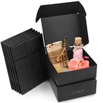 Kurtzy Black Kraft Gift Boxes (20 Pack) - Box Measures 12 x 12 x 5cm (4.72 x 4.72 x 1.96 inches) - Easy Assemble Square Presentation Favour Present Box - Parties, Birthdays, Weddings, Holidays