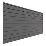 Proslat 88105 Heavy Duty PVC Slatwall Garage Organizer, 8-Feet by 4-Feet Section, 10 Panels, Charcoal (Dark Grey)